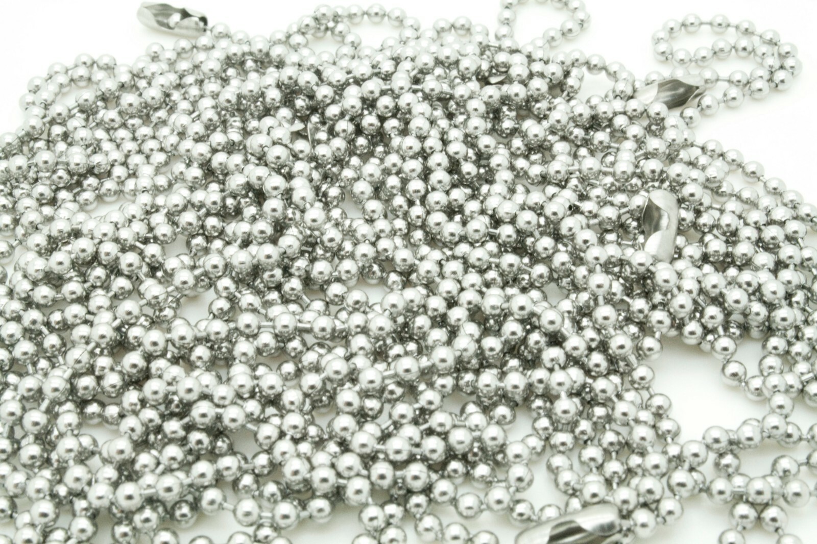 LOT 10 25 50 100 PCS HIGH QUALITY STAINLESS STEEL BALL CHAIN NECKLACES 2.4mm 24″
