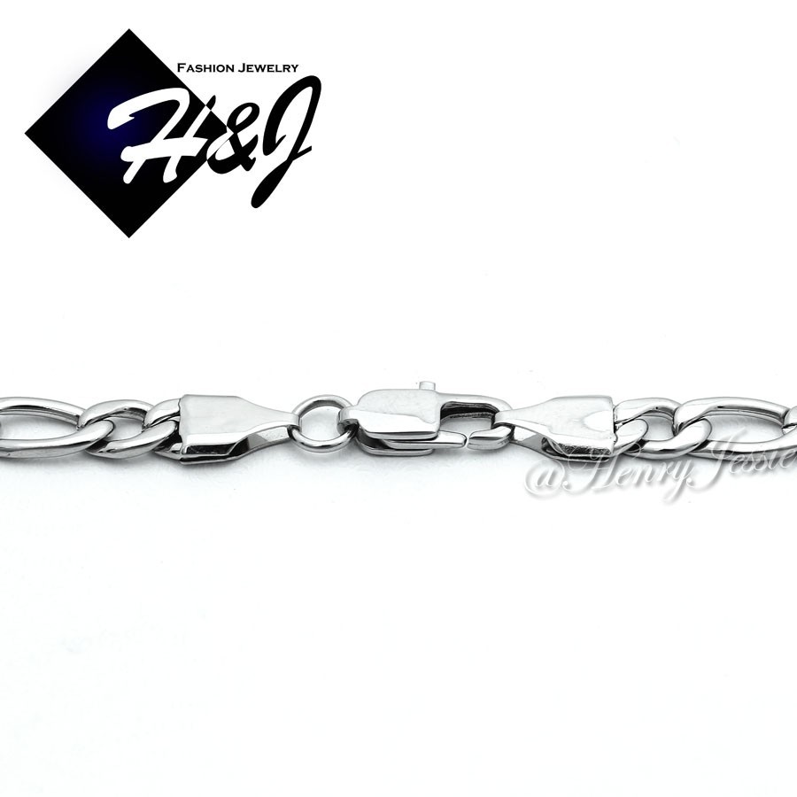 24″MEN’s Stainless Steel 6mm Silver Figaro Link Chain Necklace