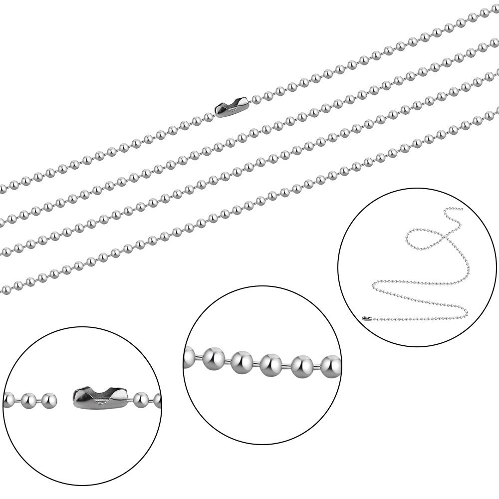 20Pcs 30 Inch Stainless Steel Ball Bead Chain Necklace Chains for Jewelry Making
