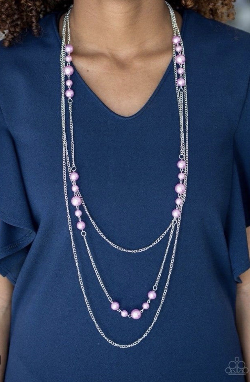 Women’s Pearl Purple Long Layered Necklace