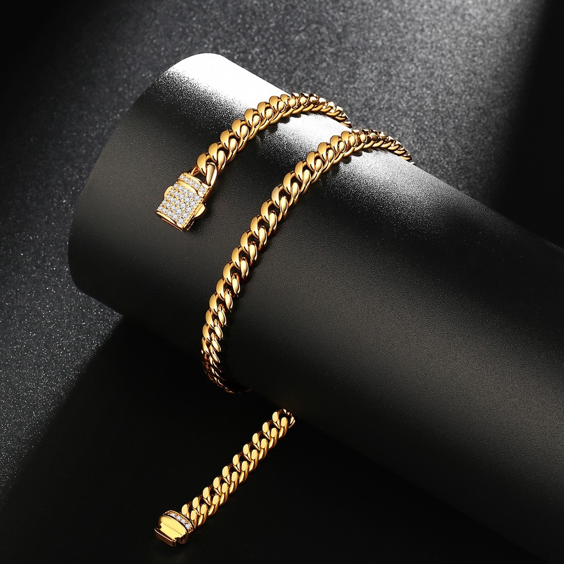 6mm-14mm Mens Miami Cuban Link Chain SOLID Stainless Steel Necklace or Bracelet