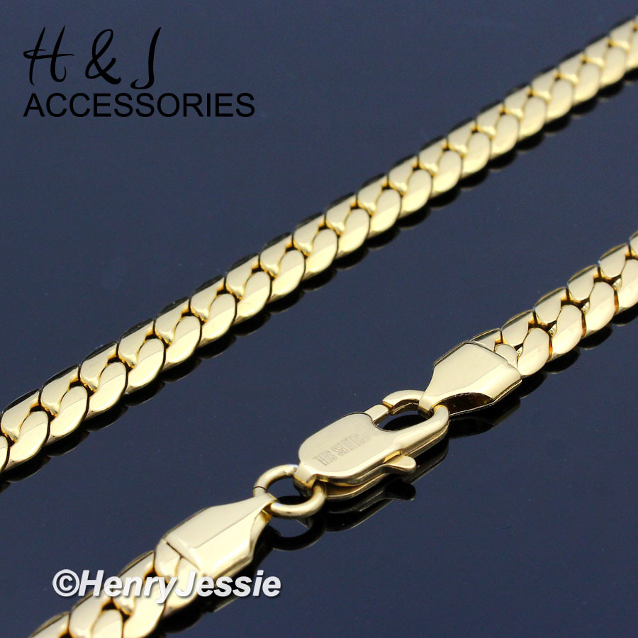 18-40″MEN Stainless Steel 8mm Gold Plated Miami Cuban Curb Chain Necklace*GN155