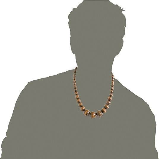 Natural Wood Beads Necklace Unisex Wooden Bead Chain for Men Women
