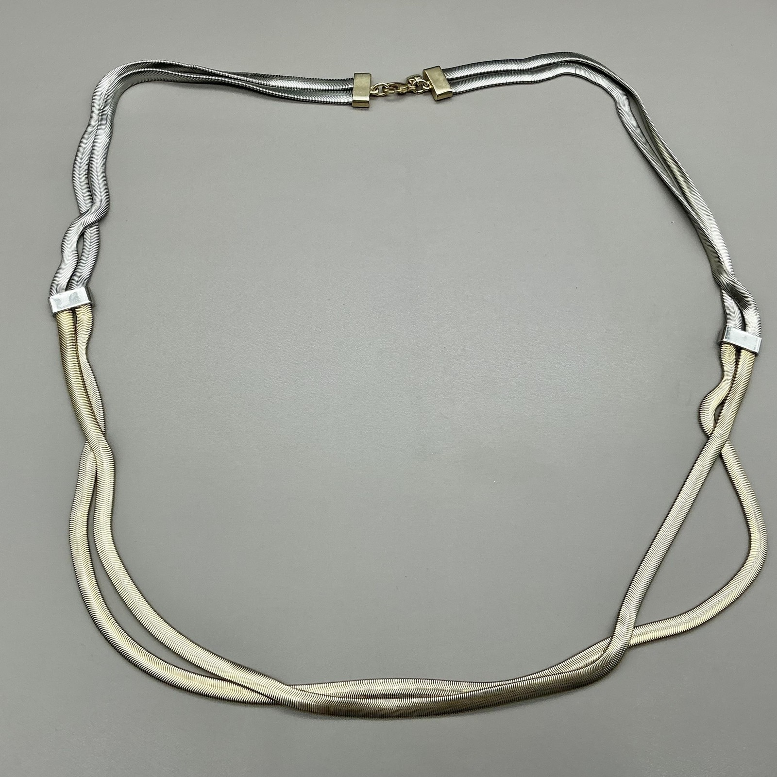 LOFT Necklace Layered Multi Strand Chain Silver Gold Tone Womens Jewelry Long