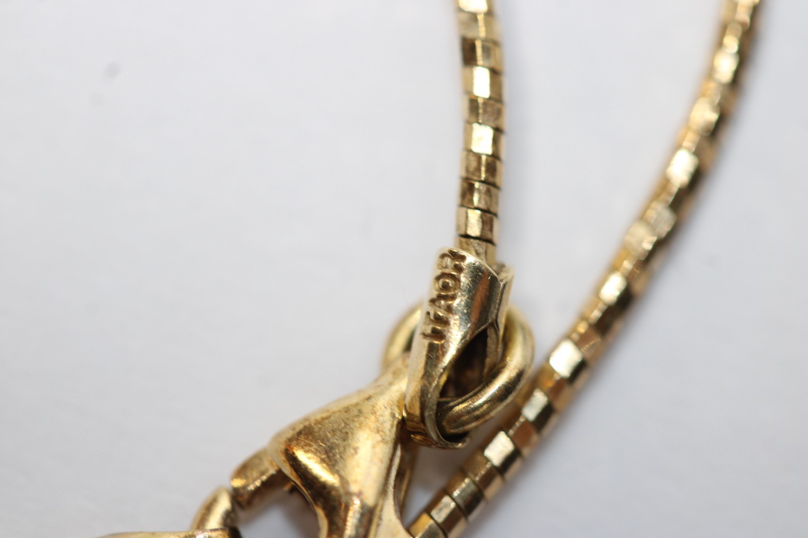 Vintage ITAOR Italy Gold over Sterling Silver 16” Round Omega Chain Necklace#458