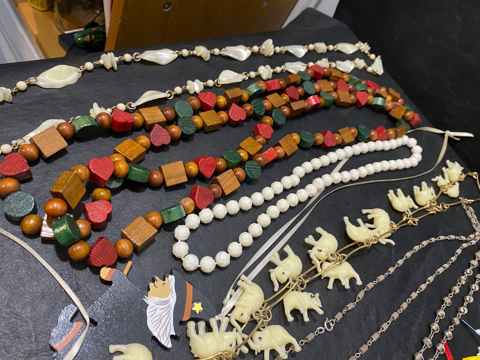 festive Necklace lot 30+ necklaces pendant chain charm many handmade holiday +