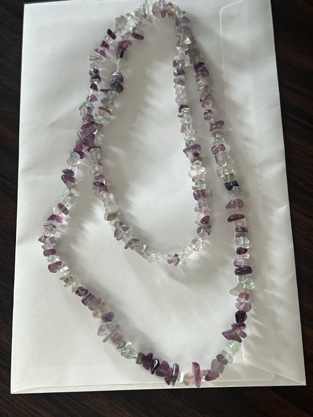 Fluorite Crystal Chip Beaded Strand Necklace Ball/Bead Chain Multicolor
