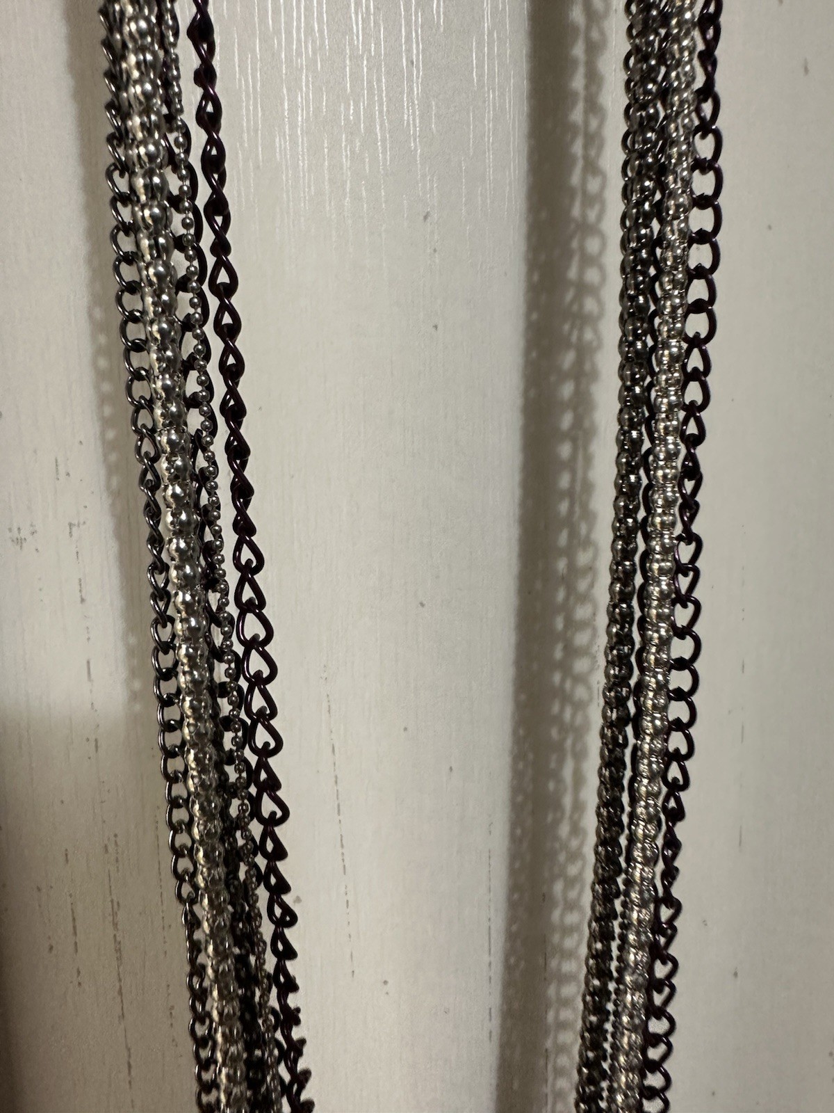 Paparazzi Necklace- Colorful Calamity- Purple Silver Black- Multiple Chains