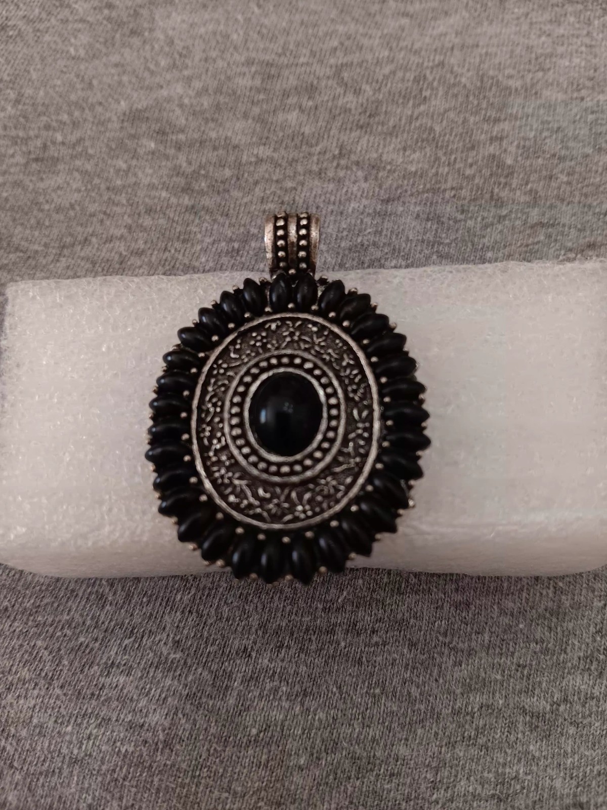 Black and Metal Pendant Detailed for Chain Western Bohemian Gothic Retro