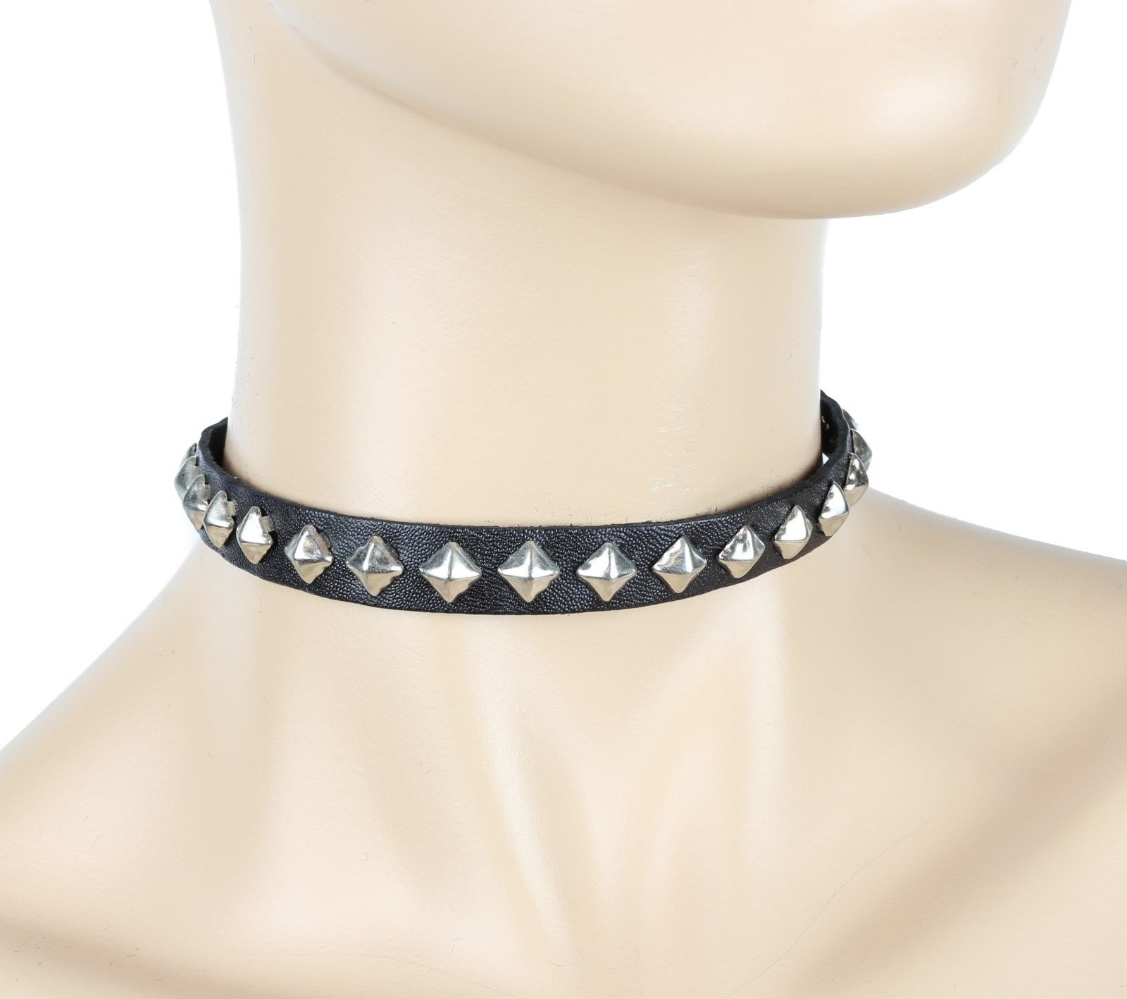 NCIS ABBY Pyramid Stud Classic Urban Punk Collar Genuine Leather Usa Made