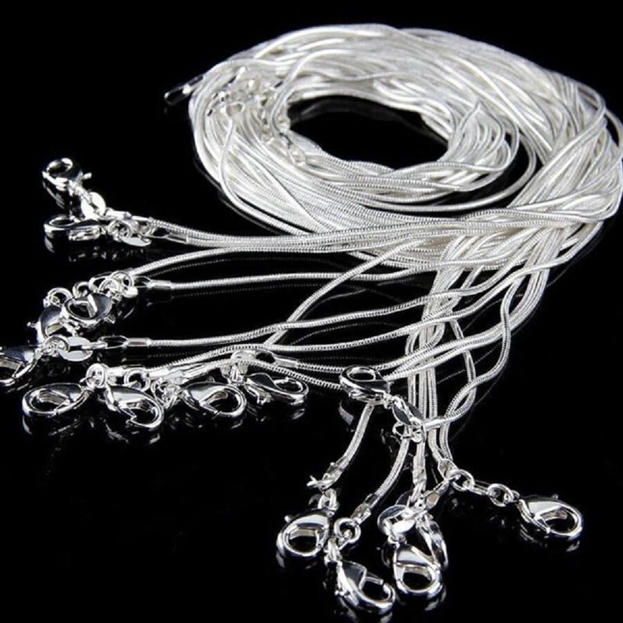 925 Sterling Silver Tarnish-Free Classic 1.2mm Very Thin Snake Chain Necklace