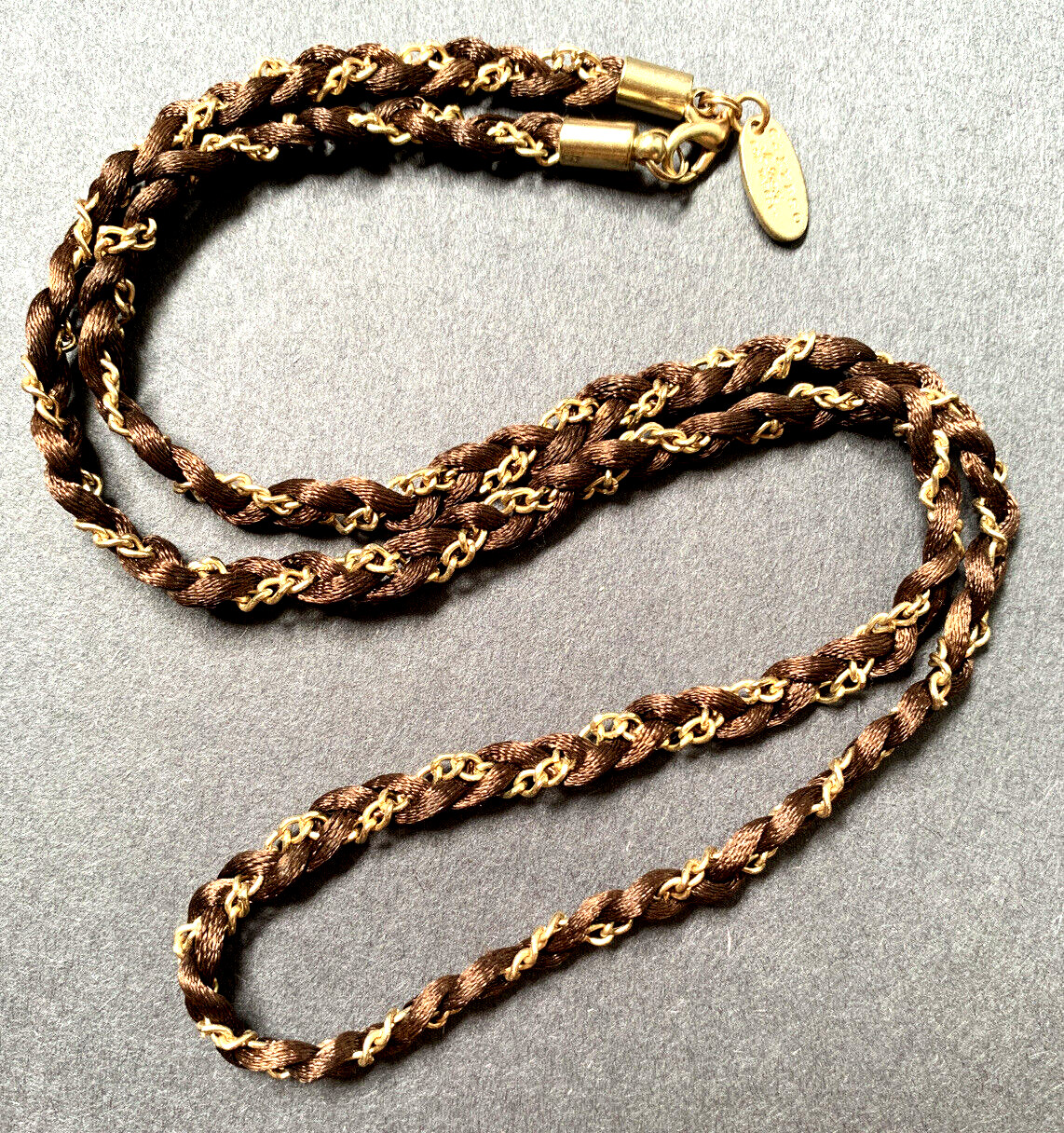 Calypso St Barth for Target Necklace Braided Woven Cord Chain Gold Tone Dainty