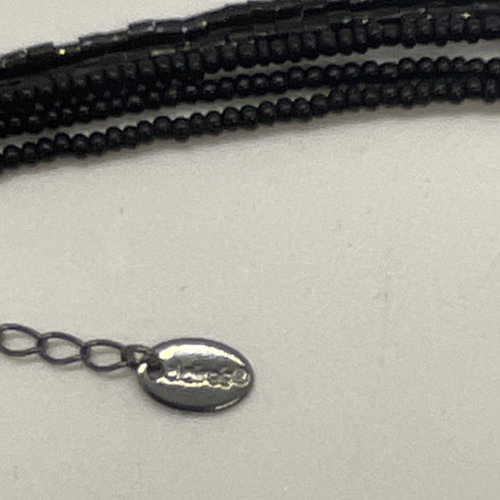 Claire’s Black Multi Strand Beaded Choker Necklace Goth Y2K Adjustable FS