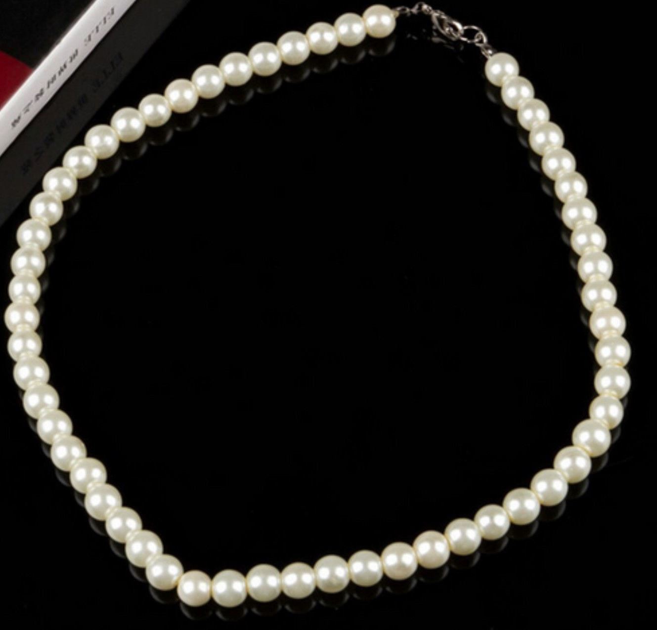Elegant White Pearl Necklace Jewelry Pendant Choker Statement Bib Bridal Wedding