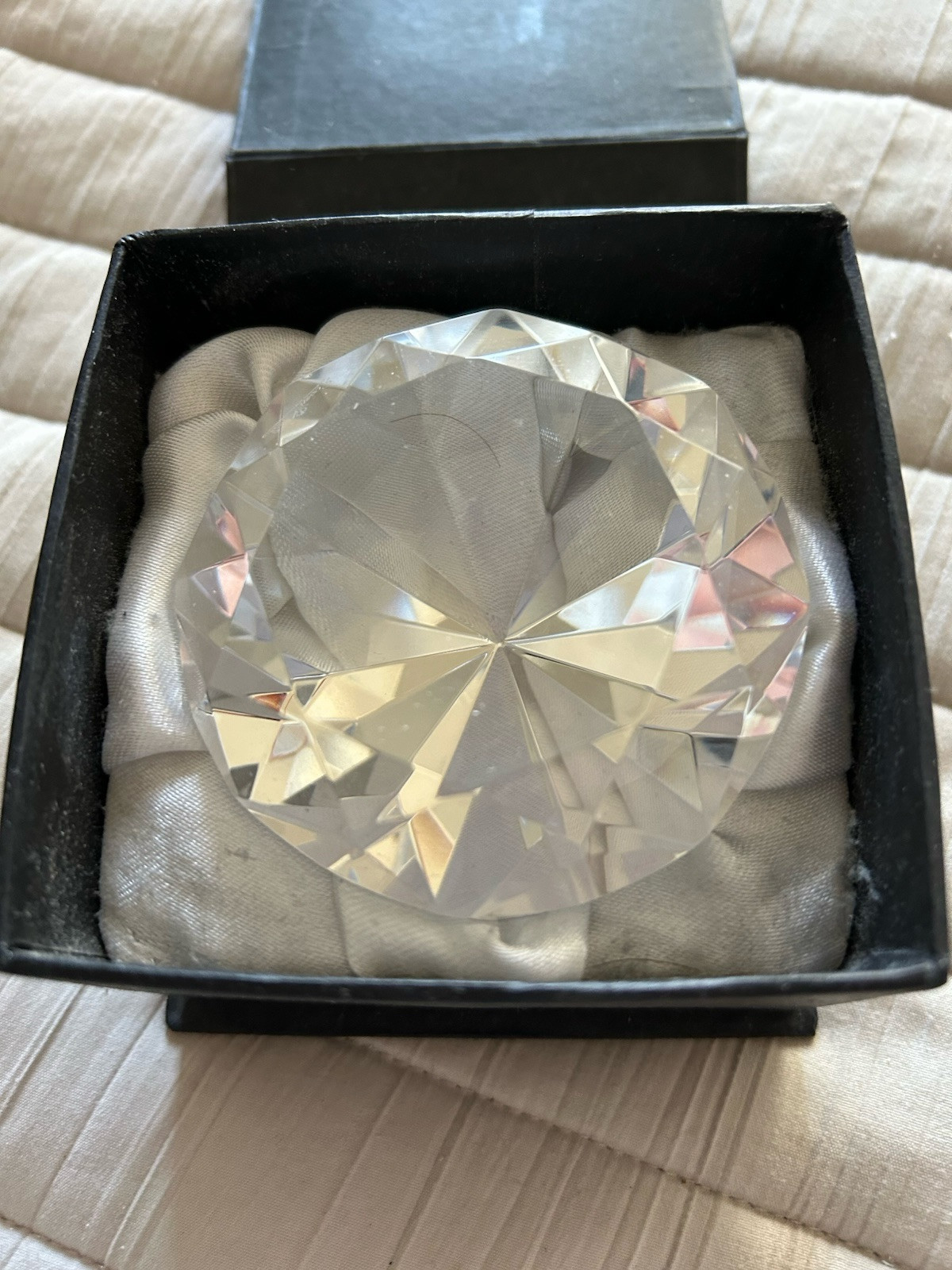Vintage Rosenthal 3.5 in. Beautiful Glass Diamond & Original Case – Paper Weight