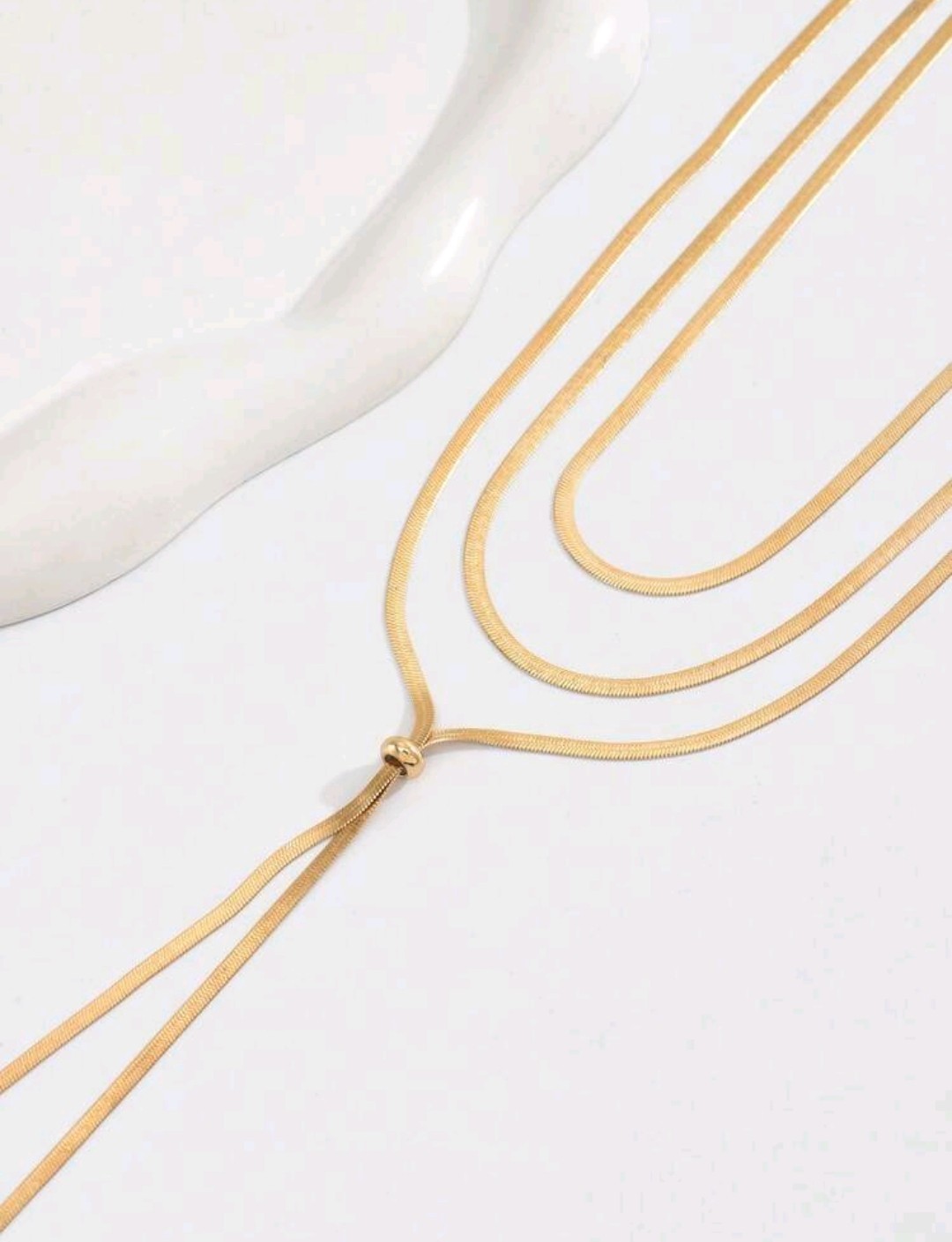 2 Pcs/Set Gold Multi Layered Chain Necklace Chocker High Quality Fashion
