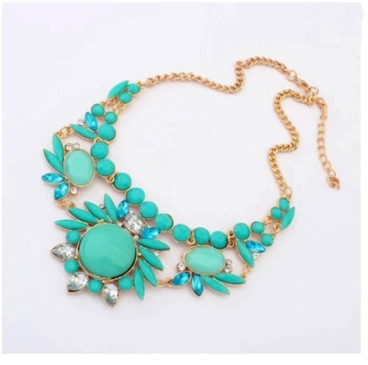 Fashion Women Gold-tone Flower Statement Choker Necklace P11