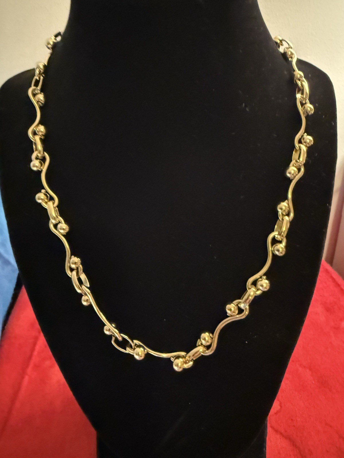 Gold Plated Designer Look Wave Link 18 In. Chn.W/2 In. Ext. St. Steel