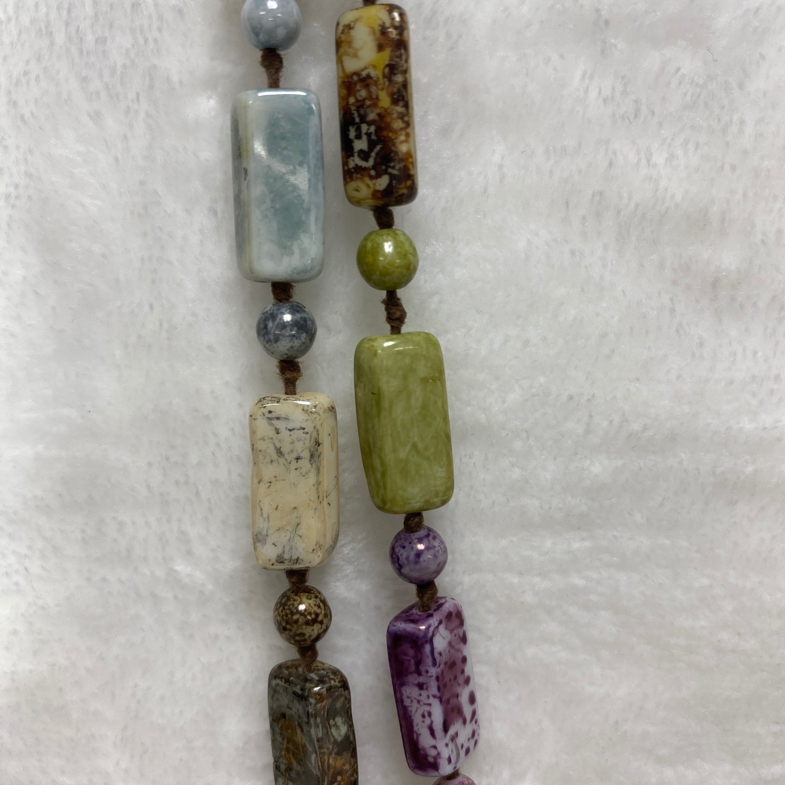 VTG Scottish Multi-Colored Stone Beaded Necklace Gemstone Statement Chunky
