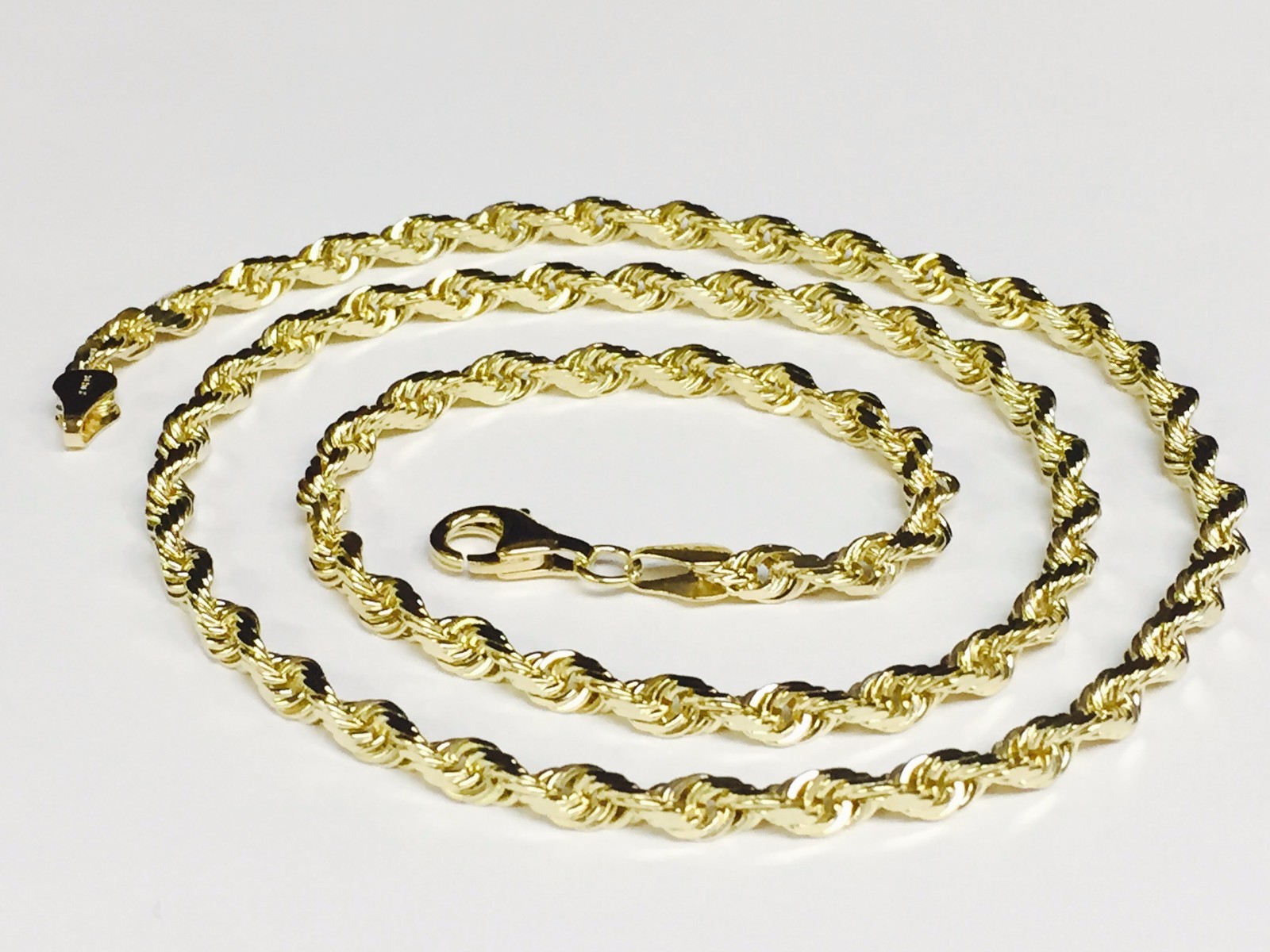 10k Yellow Gold 22″ Solid Diamond Cut Rope Chain Necklace 5 mm 27 Grams
