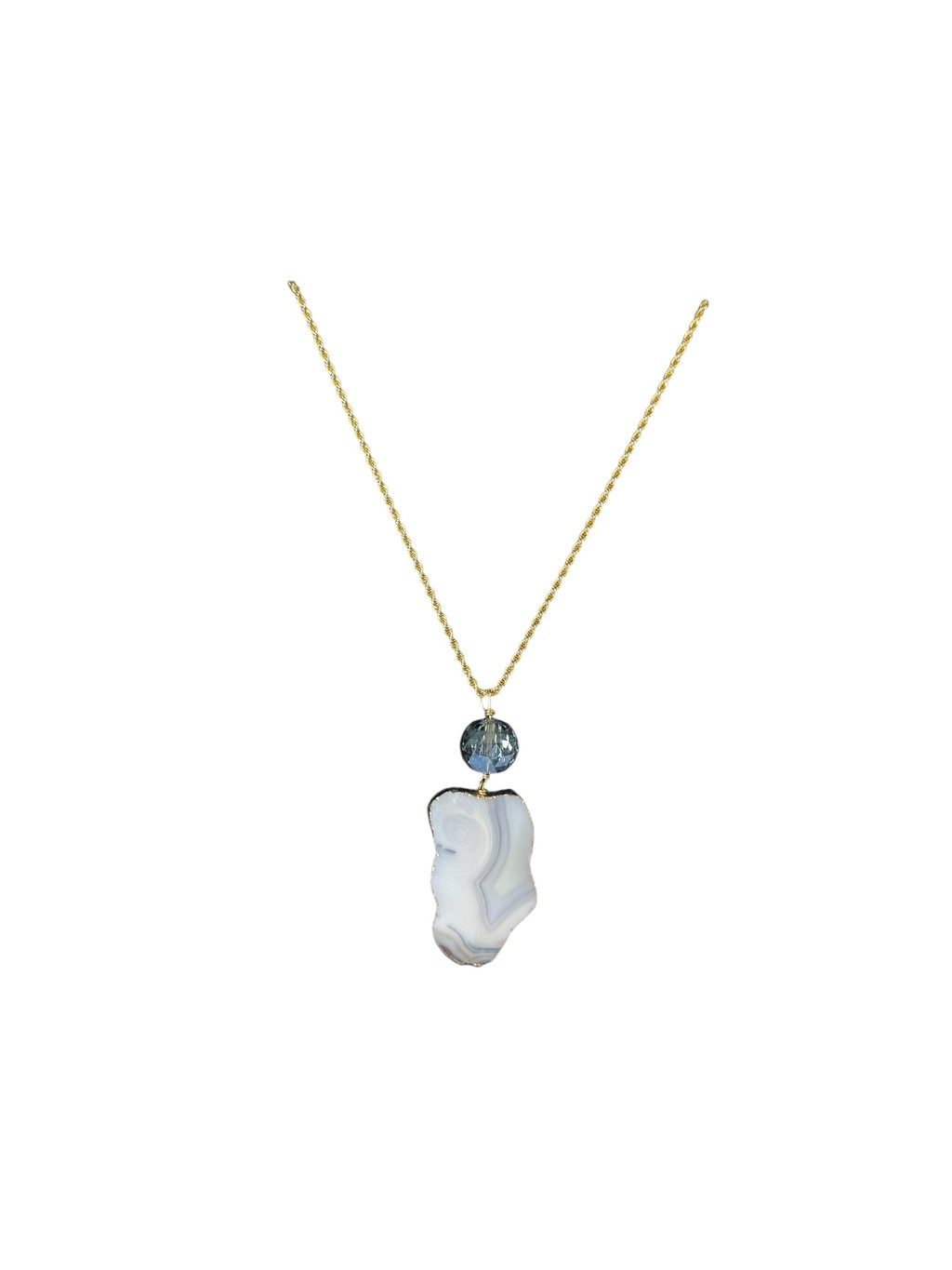Women’s Unbranded Necklace One Size Gold White Agate Pendant
