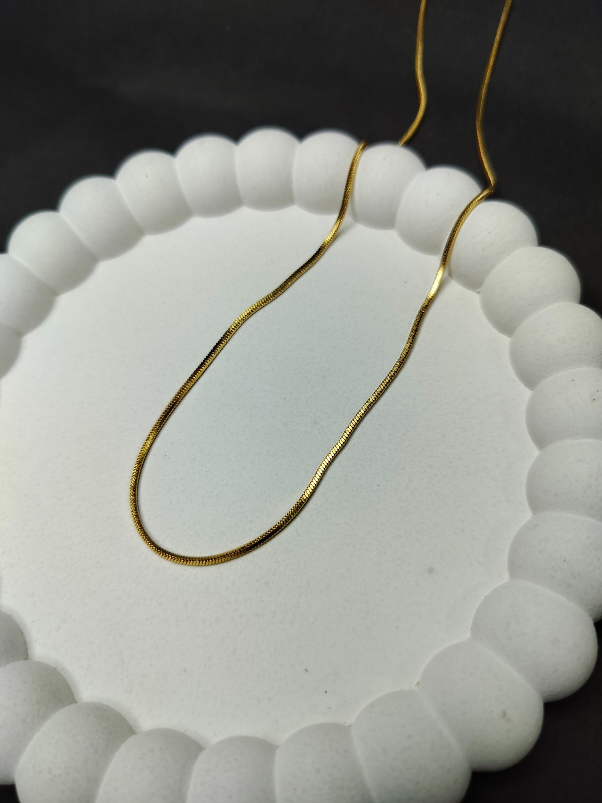 18kt Yellow Gold Plated Snake Chain Necklace 18 inch for women