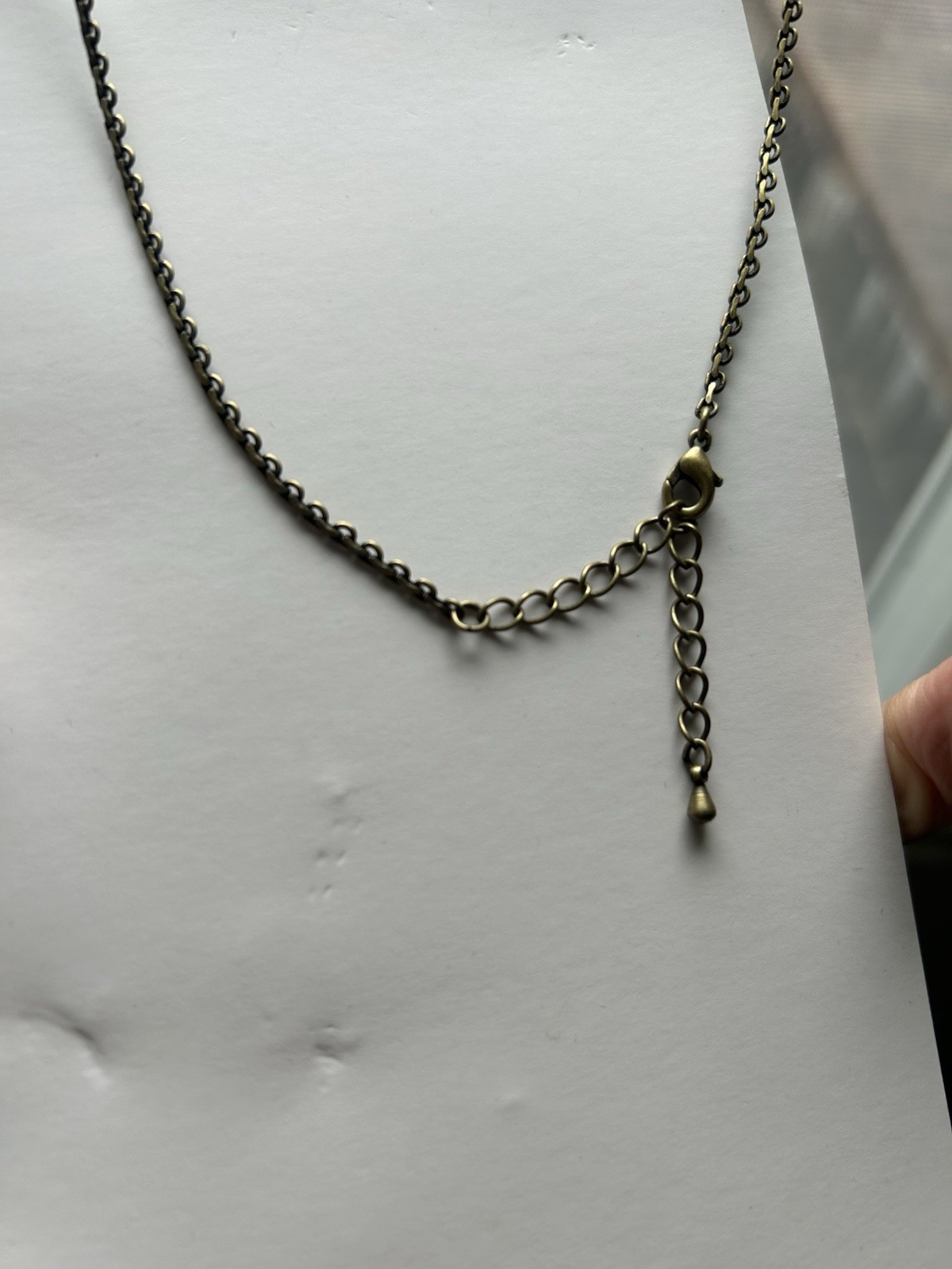 Lady Cameo Necklace Black Vintage Style Brown Beaded Floral Chain Charm N1462