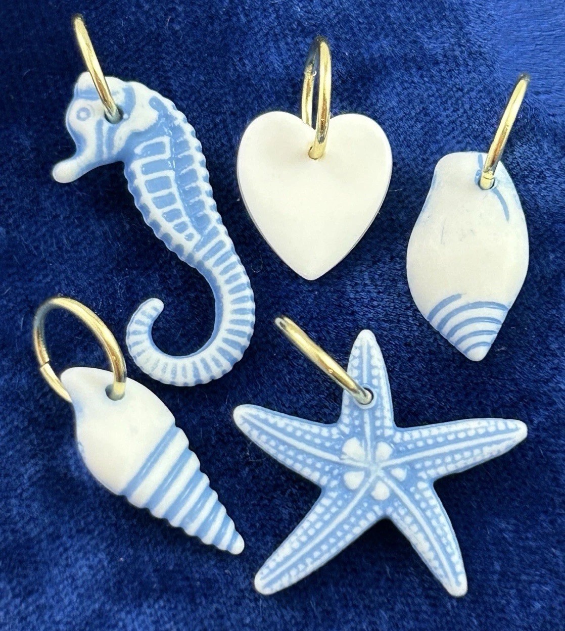 Jewelry Lot Charms Necklace Pendants Beach Seashell Shell Love White Heart Charm