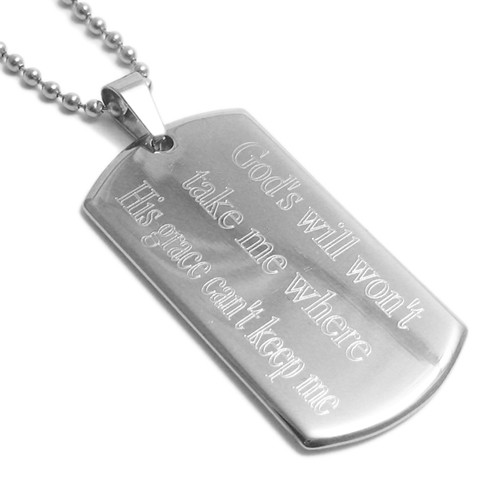 Stainless Steel Personalized 2″ Dog Tag Pendant with Necklace