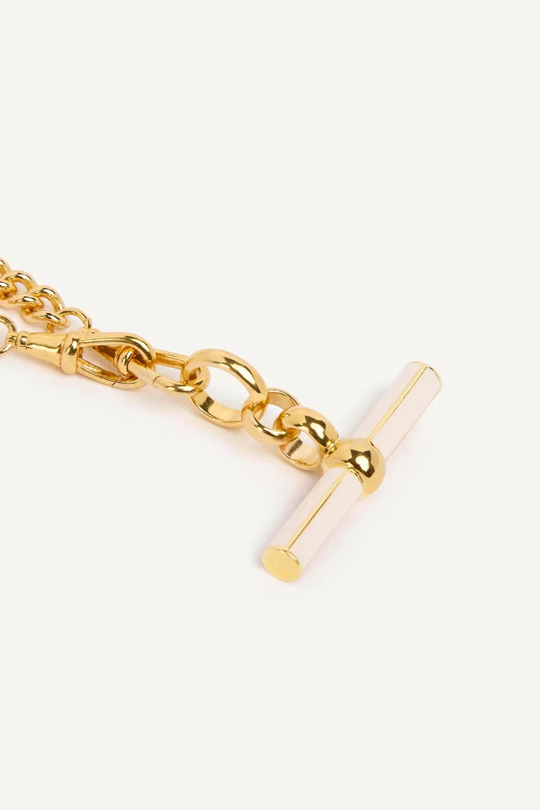 Giant chubby Cuban link chain necklaces brass metal T bar pendant necklaces