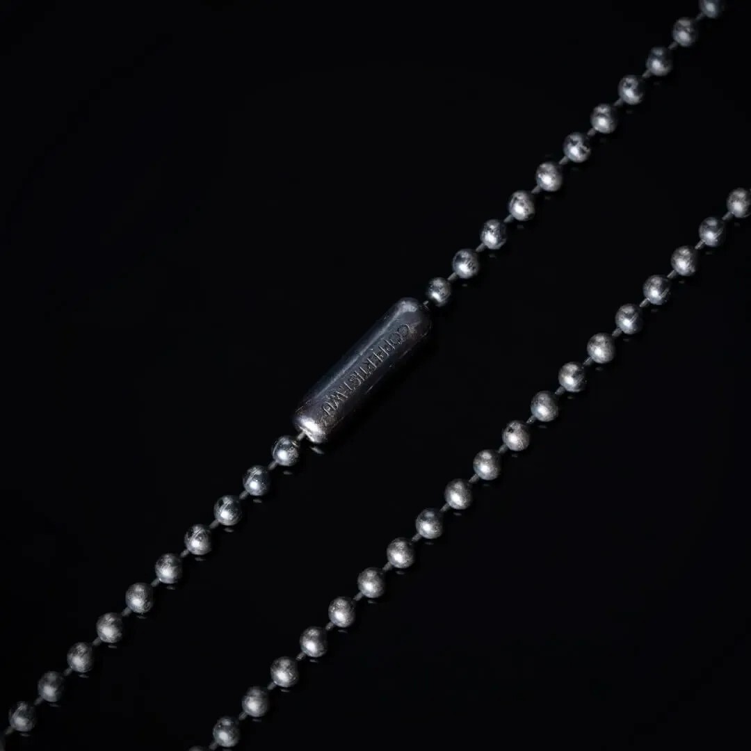 Silver Ball Chain Necklace. Width 3mm