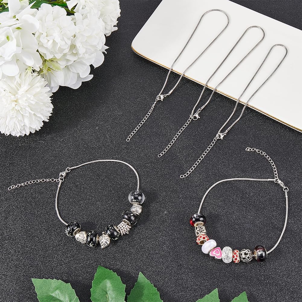 1 Box 12Pcs Snake Chain Charm Bracelet Silver Charm Bracelets Bulk
