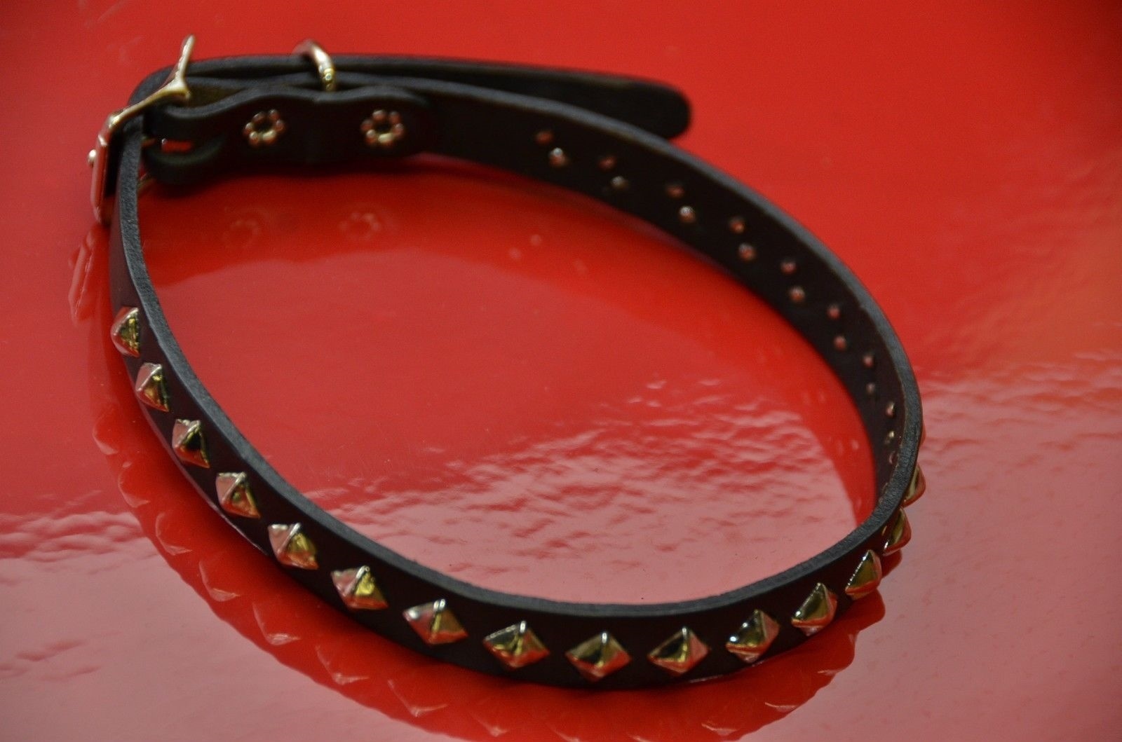 NCIS ABBY Pyramid Stud Classic Urban Punk Collar Genuine Leather Usa Made