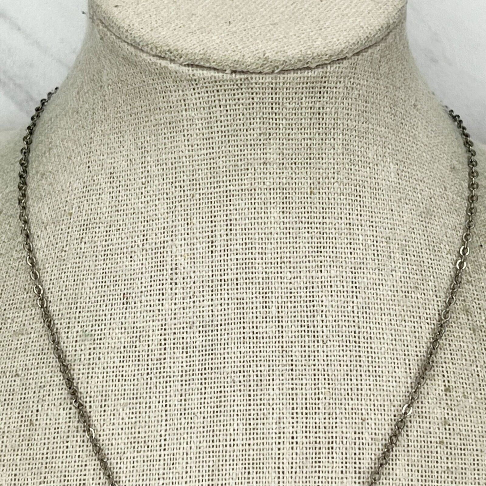 Rhinestone Studded Love Silver Tone Chain Link Necklace