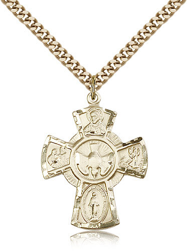 Gold Filled Four Way Cross Necklace For Men On 24 Chain – 30 Day Money Back …