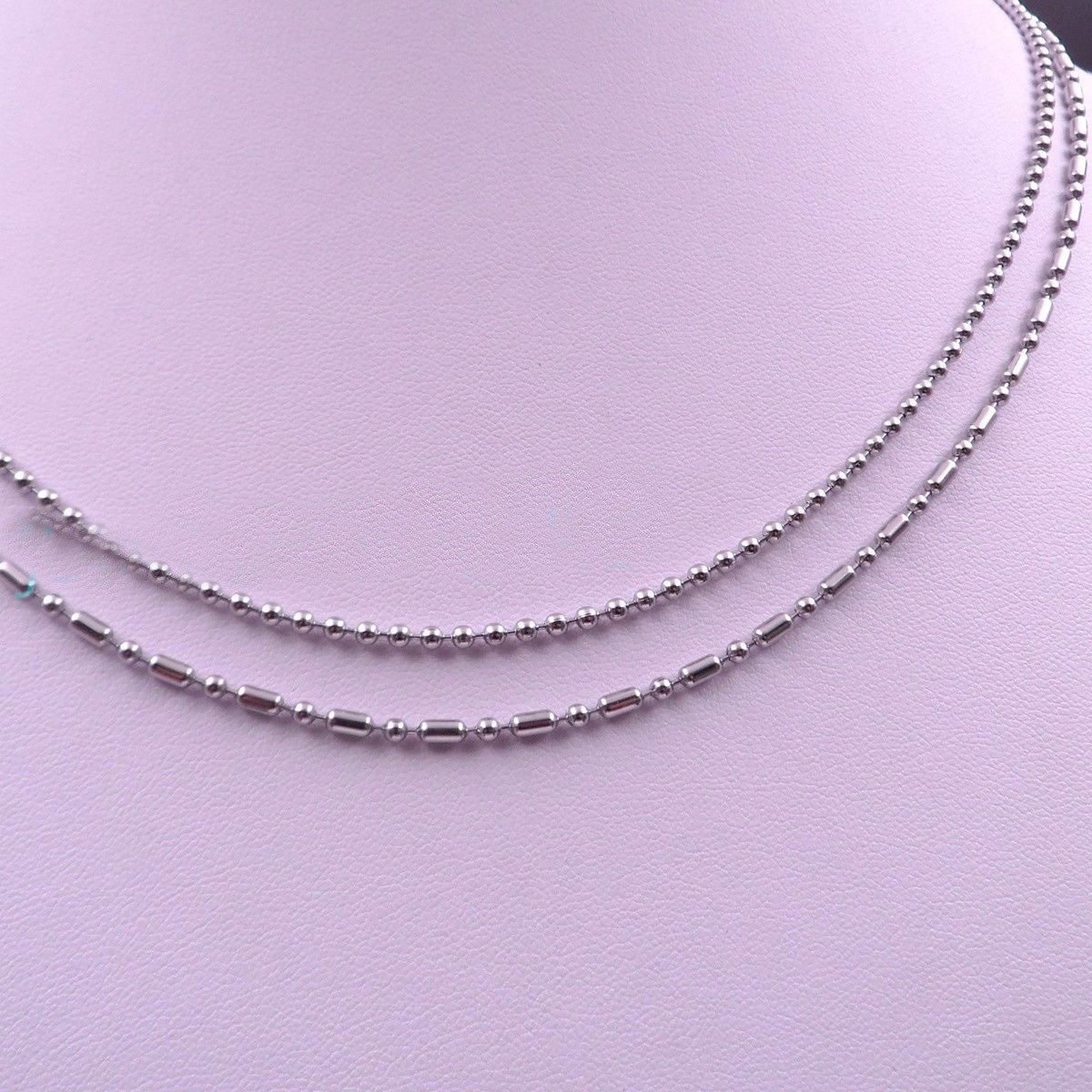 Wholesale 1.5/2/2.4/3.2mm 316L Stainless Steel Ball Bamboo Chain Necklace Gift