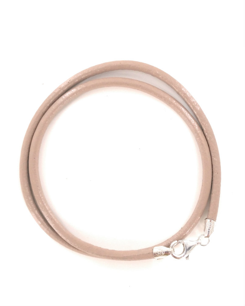 3mm Genuine Leather Necklace Cord with Sterling Silver Clasp 14 – 24 inches
