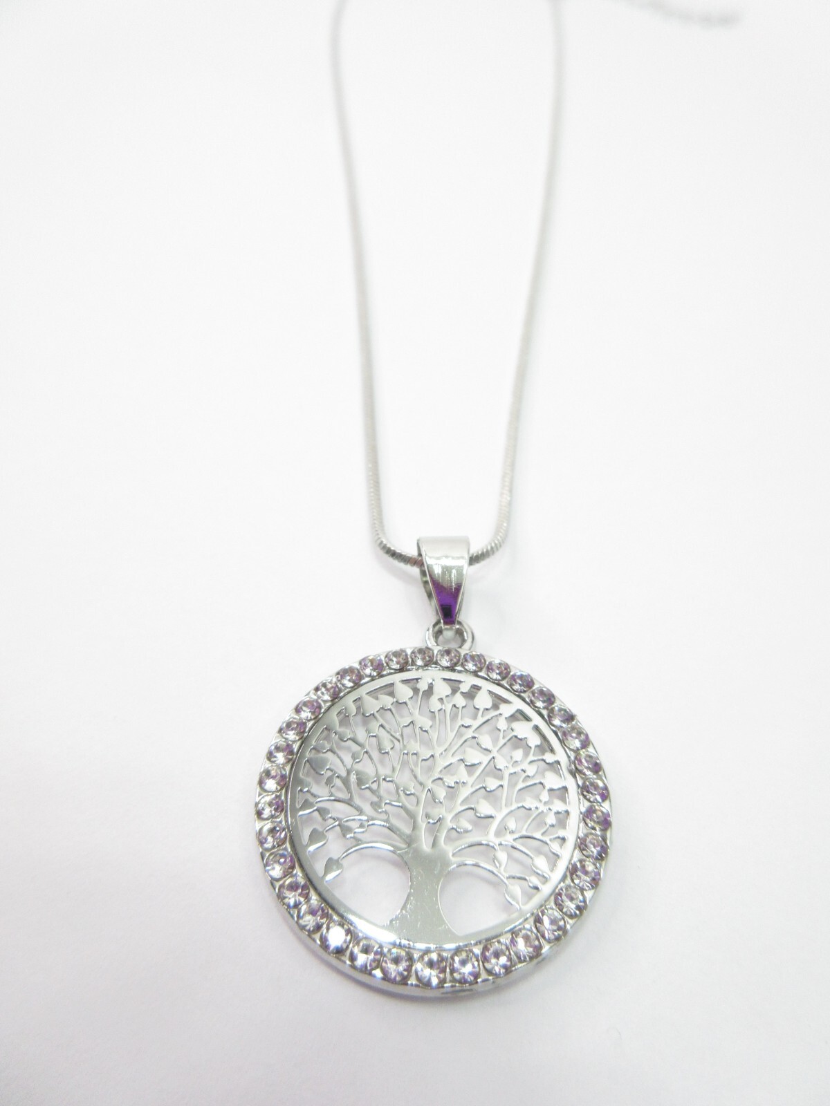 Tree Of Life Necklace Pendant Silver Gemstones Abalone Blue Family Strength Gift