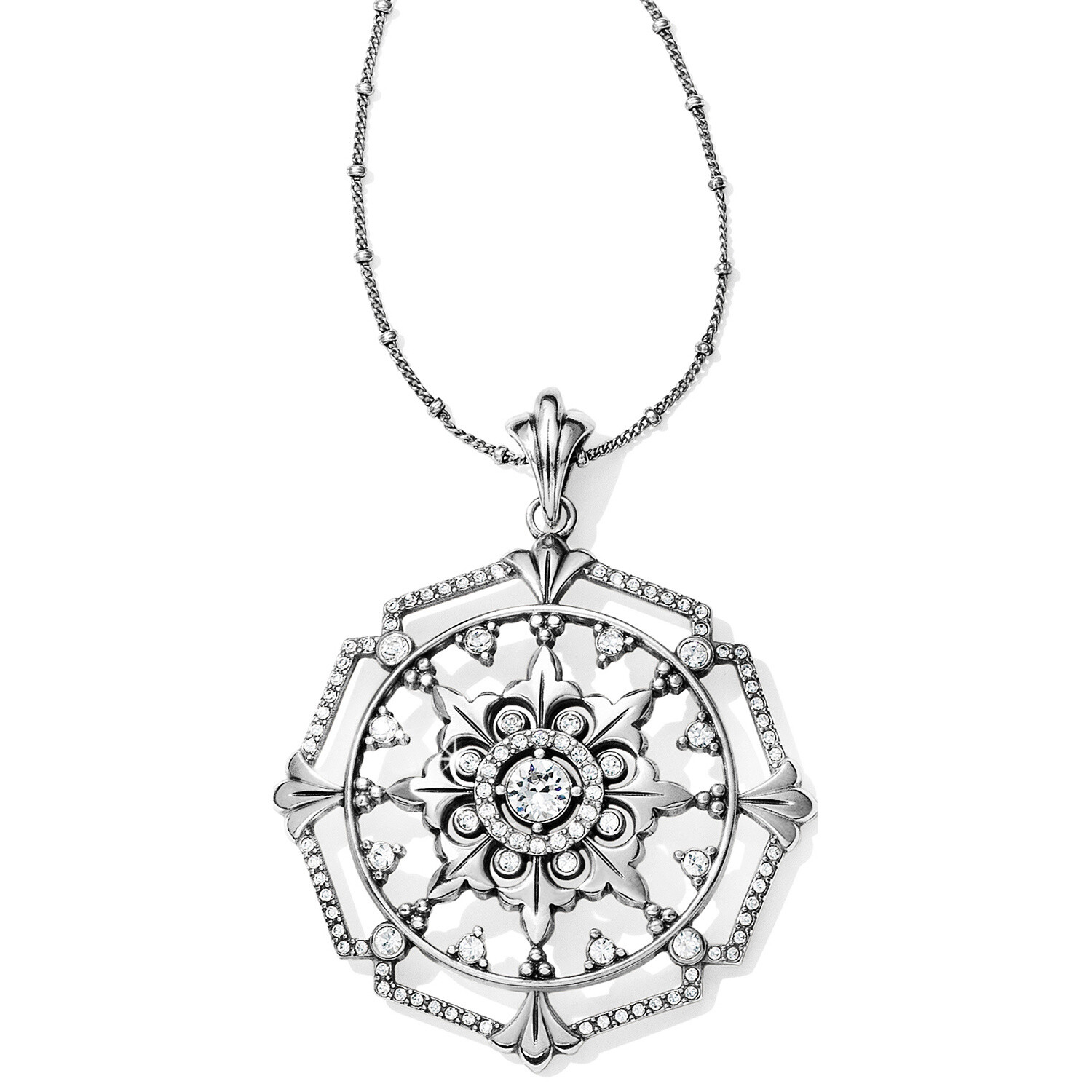NWT Brighton MAJESTY Contempo Snowflake Crystal Convertible Necklace SMRP $118