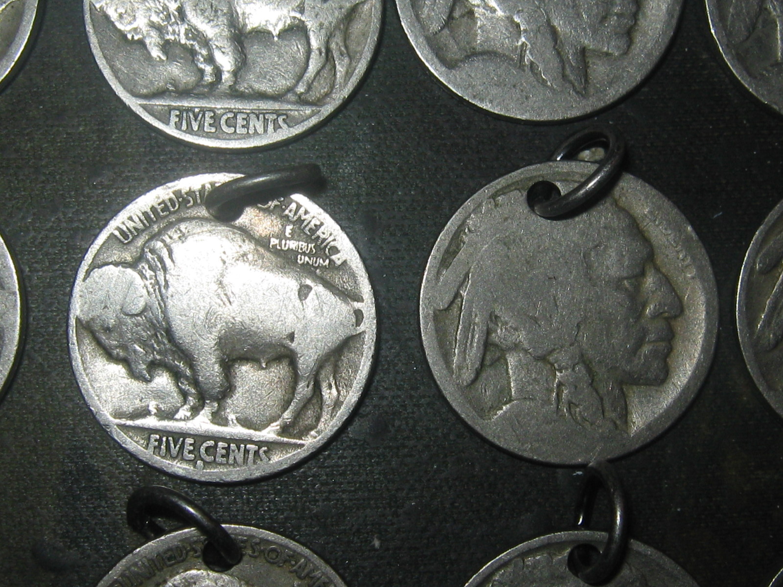 WHOLESALE LOT OF 12 BUFFALO INDIAN HEAD NICKEL USA COIN CHARMS PENDANTS