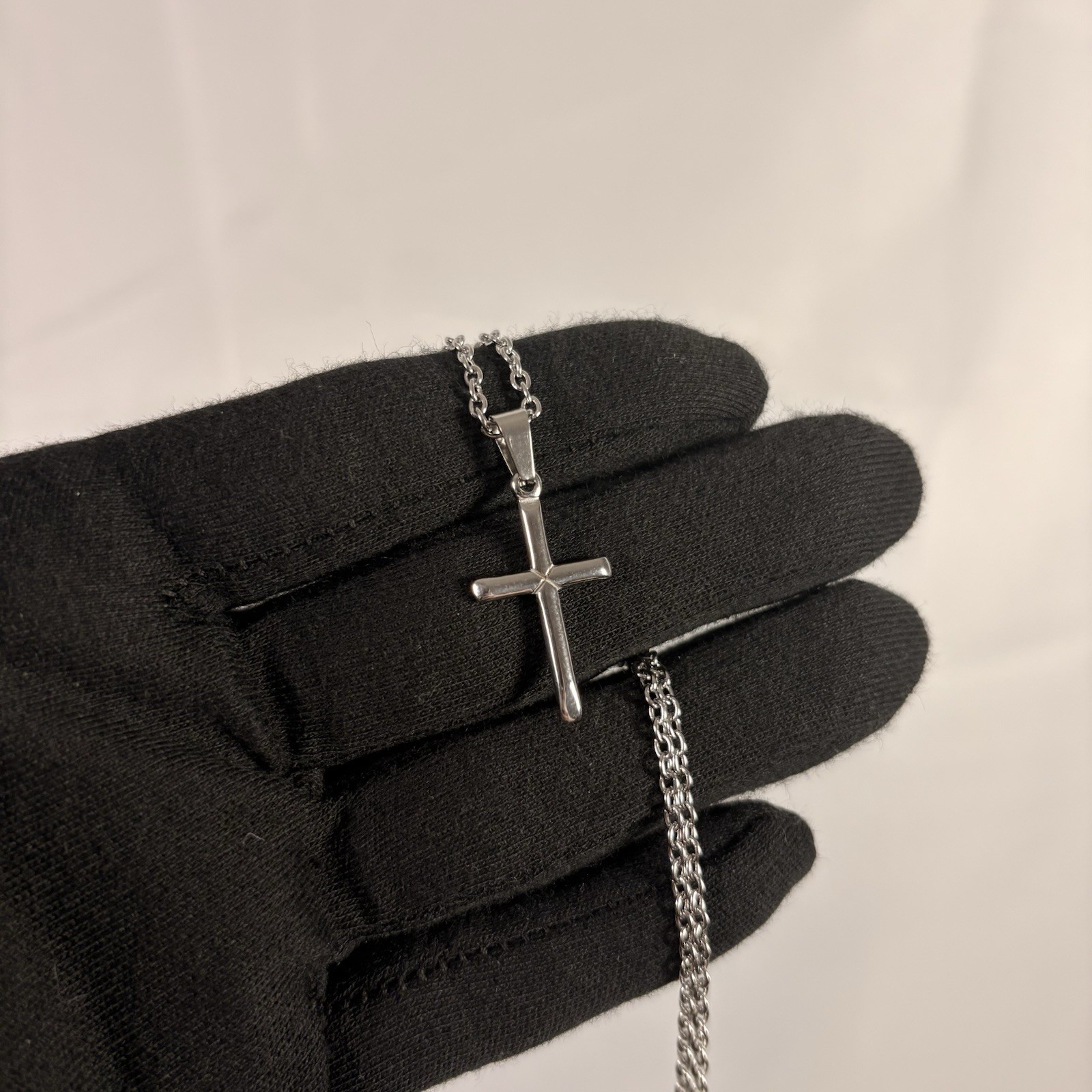 Premium 316L Surgical Stainless Steel Cable Chain 2mm 22” + Cross Pendant