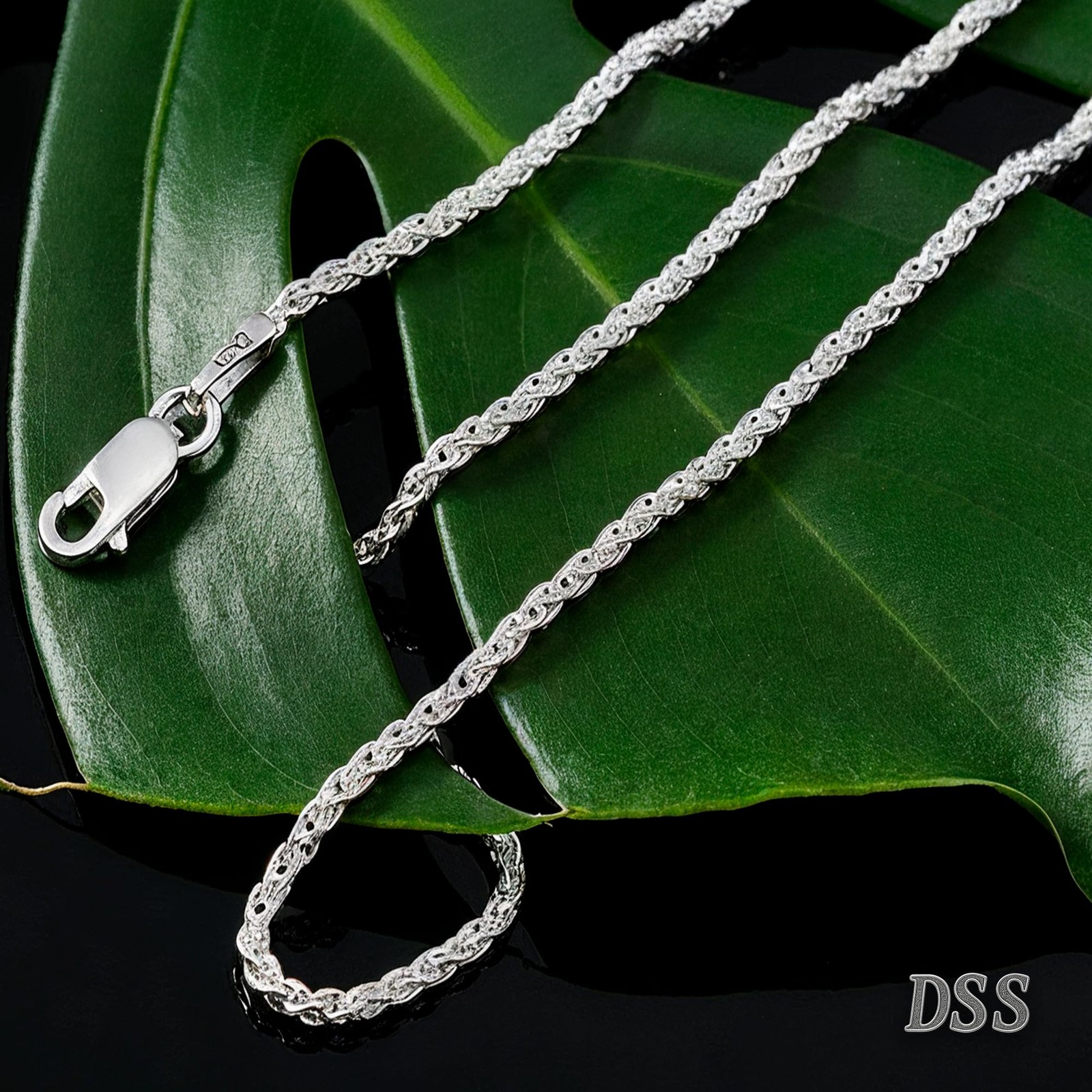 Designer Sterling Silver 925 Sterling Silver 2 Mm Italian Silver Spiga Wheat