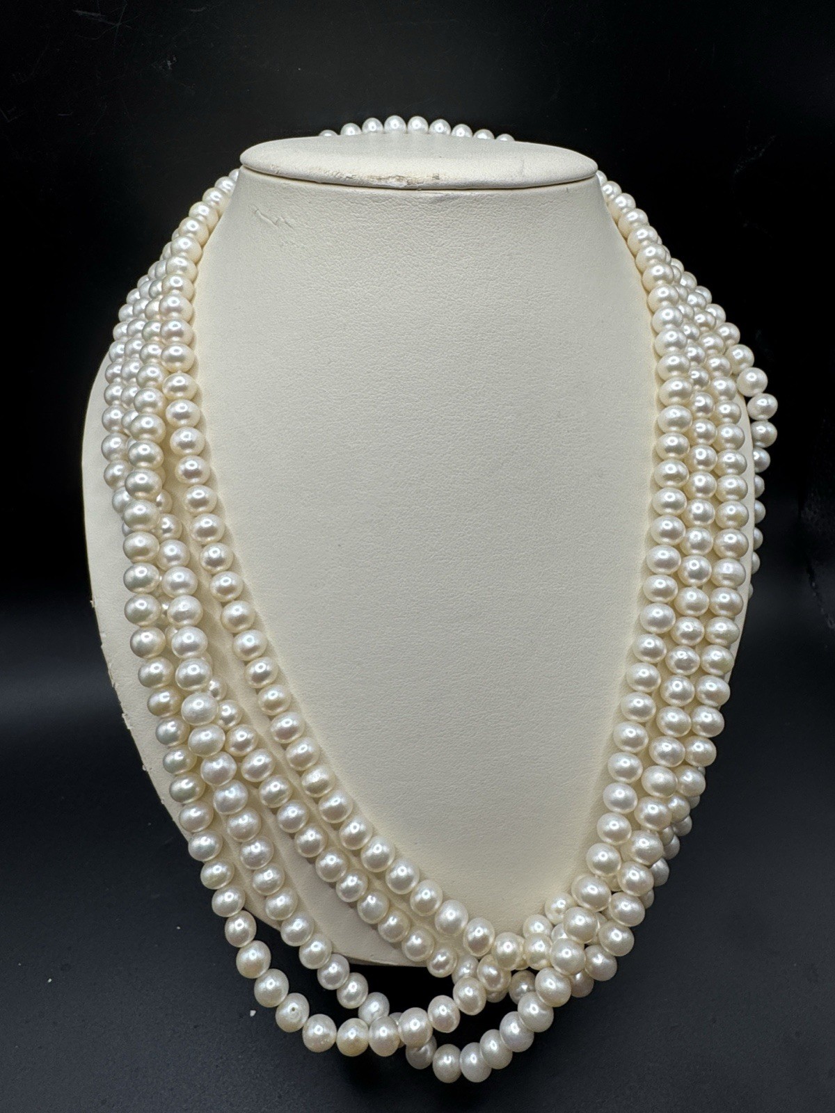 SUPER LONG 100 INCH NATURAL WHITE FRESHWATER REAL PEARL NECKLACES 7-8MM