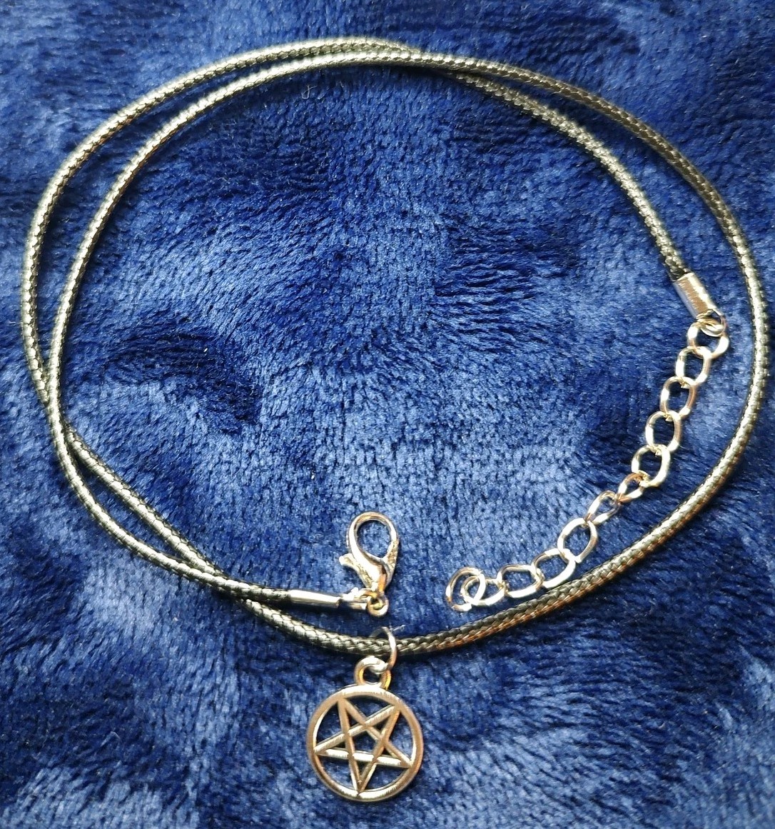 Silver Star Pentagram Rope Cord Necklace Nature Magic Faith Jewelry Charm Wiccan