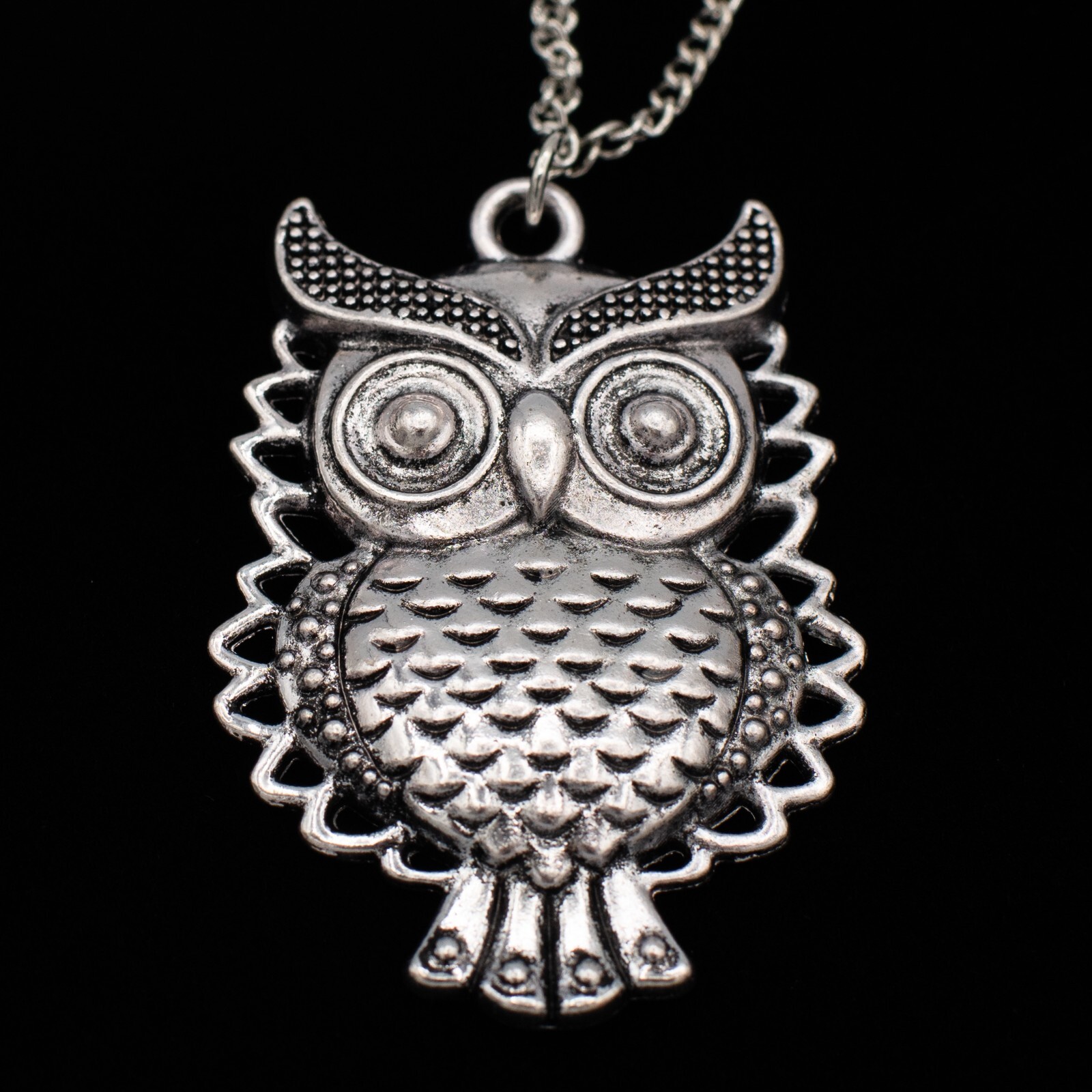 Cute Owl Necklace Silver Color Pendant – Silver Chain, Barn, Barred, Snow Owl