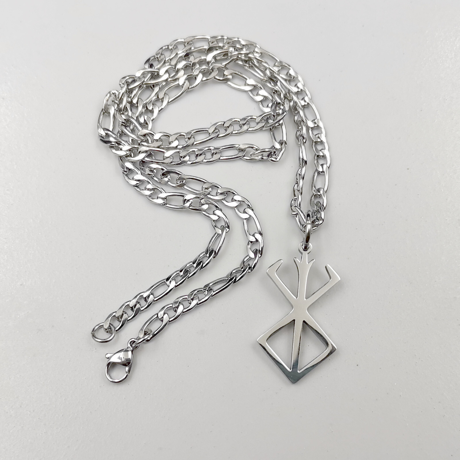 Mens Boys Rune of Berserker Warriors Necklace Pendant Stainless Steel Chain 30”