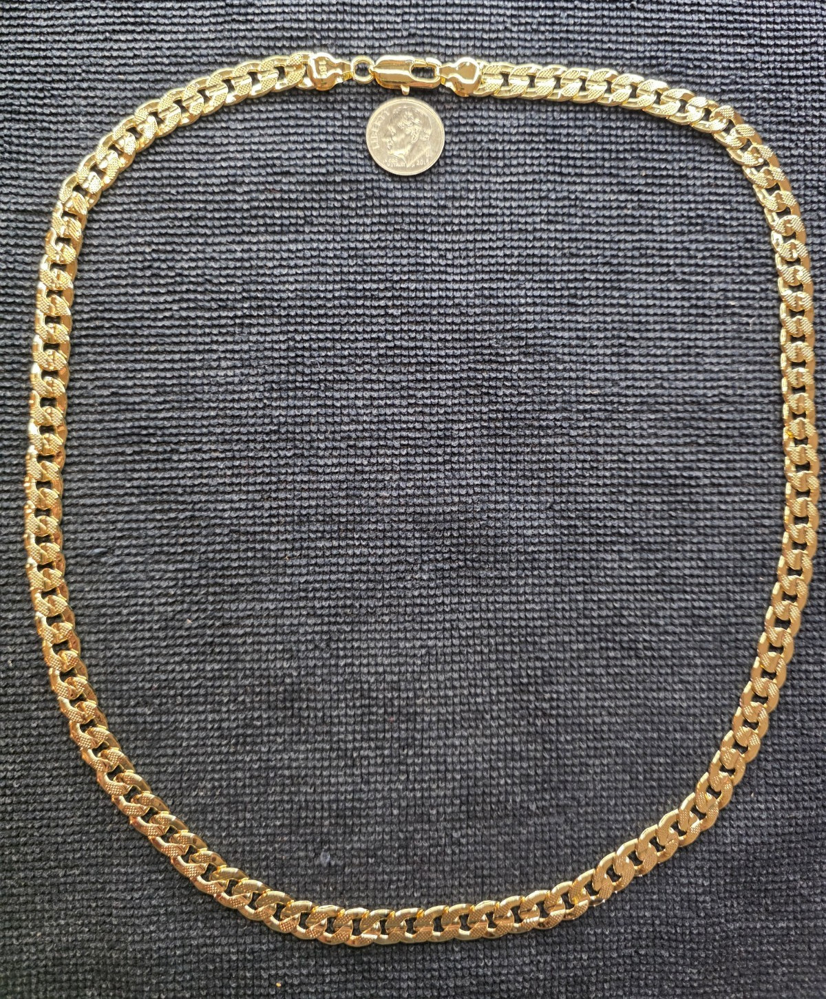 18K 24 Inch Gold Filled Cuban Diamond cut chain necklace