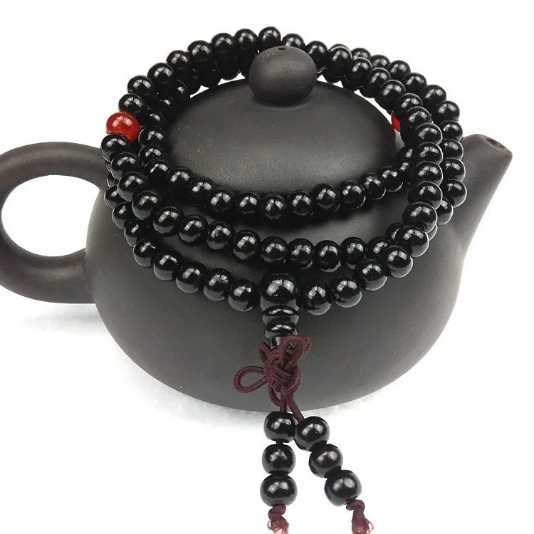 108 Wooden Mala Beads Prayer Necklace Healing Meditation Yoga Tassel Unisex-Wood