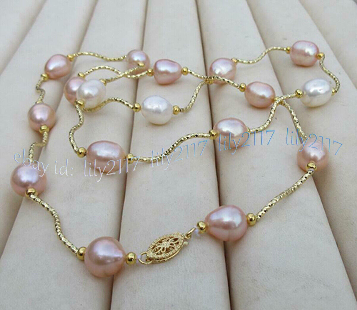 7-10mm White Pink South Sea Natural Baroque Rice Pearl Beads Necklace 16-25 inch