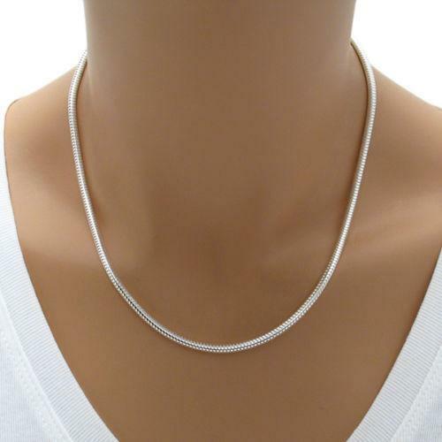 925 Sterling Silver 2MM Italian snake chain 18″ necklace men women male female
